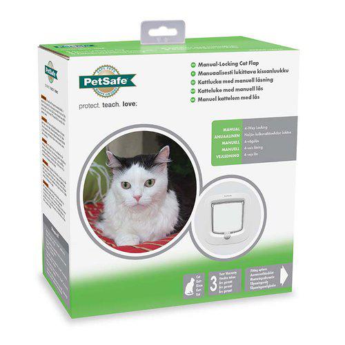 PetSafe Vit 4-vägs Kattdörr - Manuell låsning