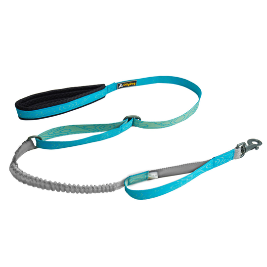 OllyDog Flagstaff Adjustable Spring Leash Koppel - Sky Bark