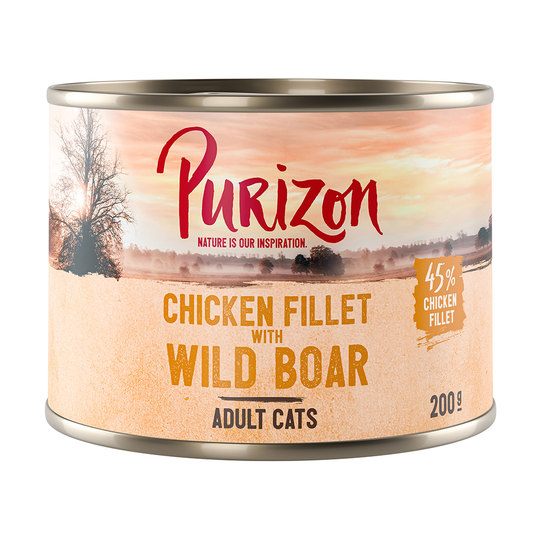 Purizon Adult - Grain Free 12 x 200 g - Kycklingfilé & vildsvin