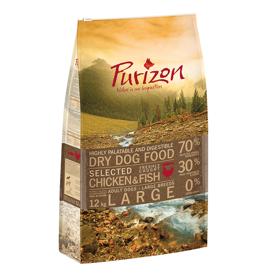 Ekonomipack: Purizon hundfoder 2 x 12 kg - Large Adult Chicken & Fish (2 x 12 kg)