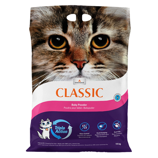 Intersand Classic kattsand med doft av babypuder - 14 kg