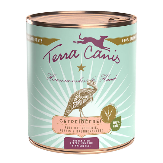 Terra Canis spannmålsfritt 6 x 800 g - Kalkon med pumpa, selleri & vattenkrasse