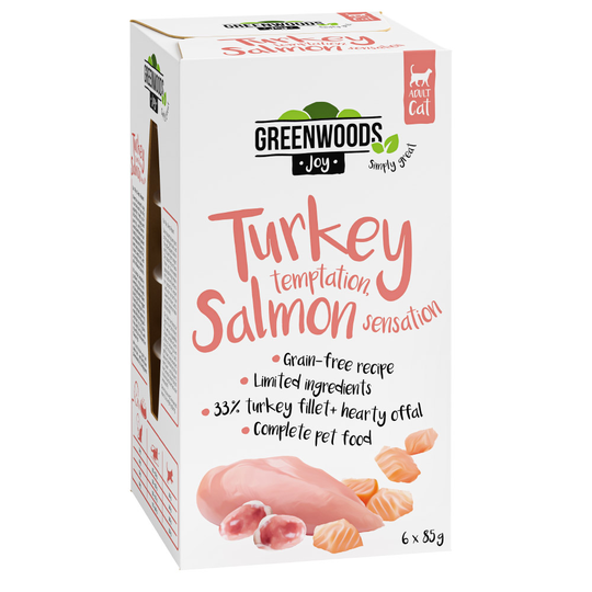 24 x 85 g Greenwoods Joy till sparpris! - Kalkonfilé med lax