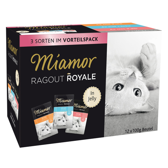 Blandpack: Miamor Ragout Royale 12 x 100 g - Multi-Mix Jelly II (Kalkon, Lax, Kalv)