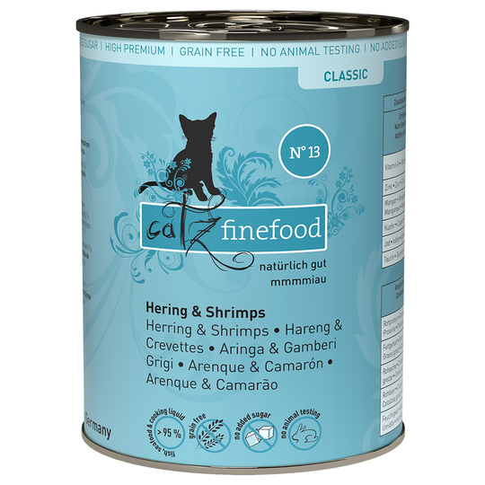 catz finefood på burk 6 x 400 g - Sill & räkor
