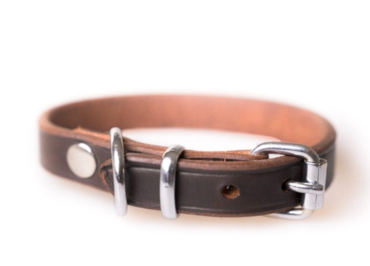 Leather Collar - 30 / Brown