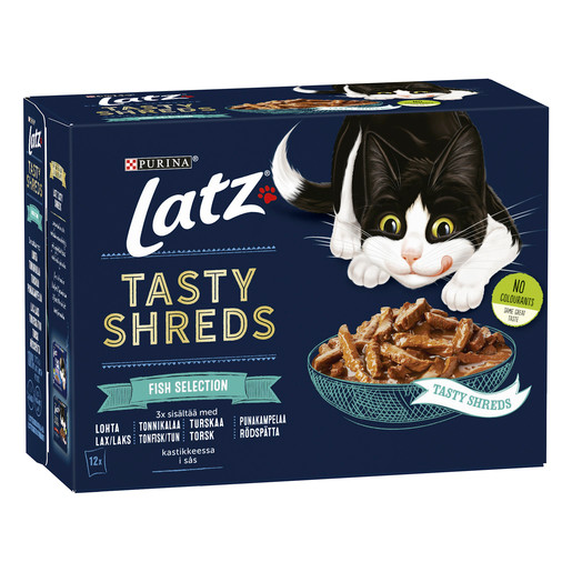 Tasty Shreds Fish Selection Våtfoder i Sås till Katt - 12 x 80 g