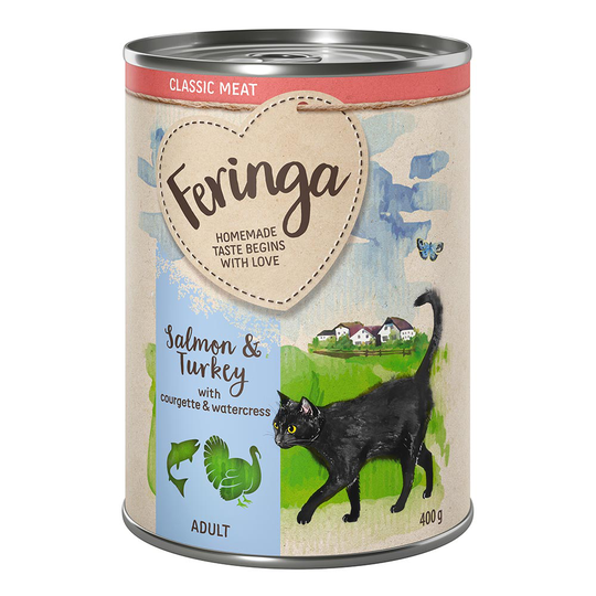 Ekonomipack: Feringa Classic Meat Menu 12 x 400 g - Lax & kalkon
