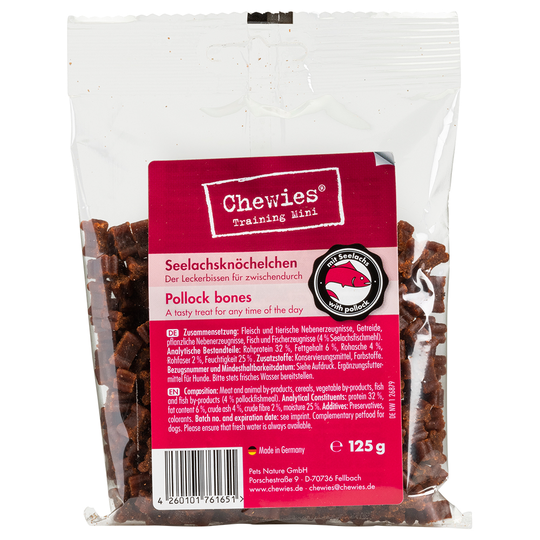 Chewies Miniben belöningsgodis (halvfuktiga) - Ekonomipack: Lax, 4 x 125 g