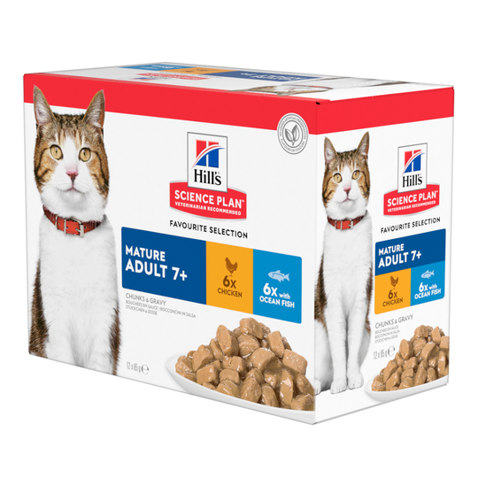 24 x 85 g Hill's Science Plan kattmat till kanonpris! - Mature Adult: Fish Selection