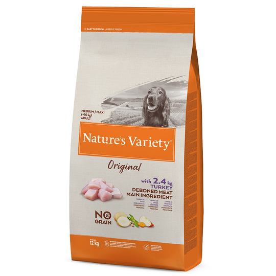 Nature's Variety Original No Grain Medium Adult Turkey - Ekonomipack: 2 x 12 kg