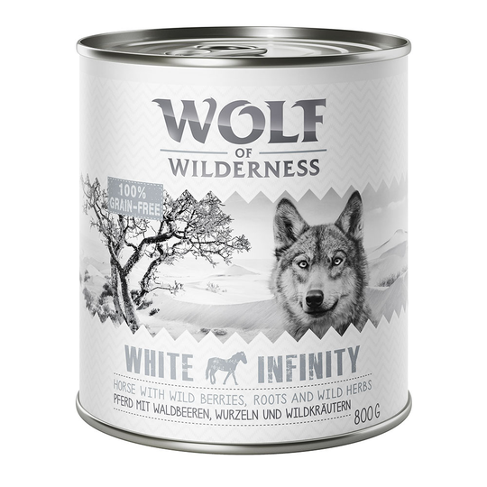 Ekonomipack: Wolf of Wilderness 12 x 800 g NY! White Infinity - Horse