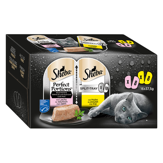 Sheba Perfect Portions Mix 16 x 37,5 g - Delicious Sauce: Kalkon + Anka