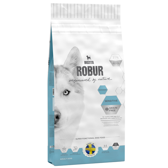 Ekonomipack: 2 x stora påsar Bozita Robur - Sensitive Grainfree Renkött (2 x 14 kg)