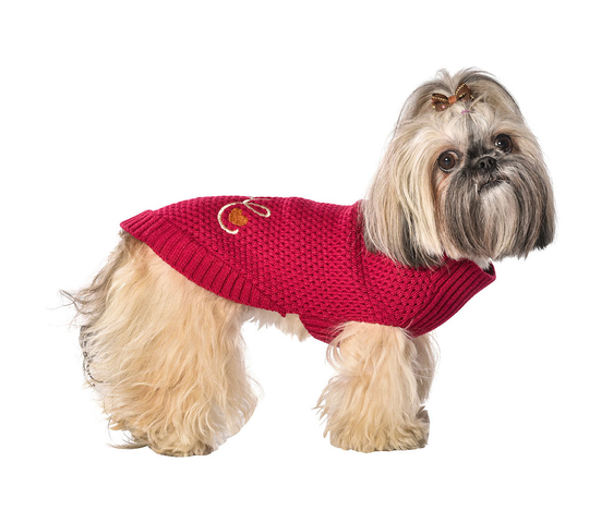 Bobby Amor Pullover Stickad Hundtröja - Fuchsia (XS - 26 cm)