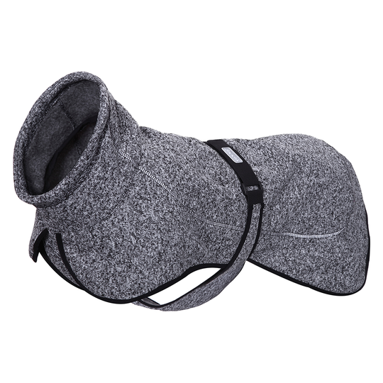 Rukka® Comfy stickad hundjacka, grå/svart - ca 50,5 cm rygglängd (stl. 50)