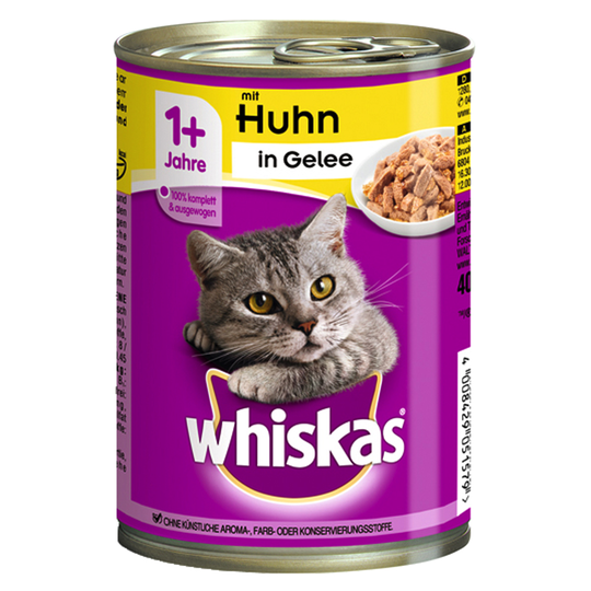 Whiskas 1+ burkar 12 x 400 g - 1+ Kyckling i gelé