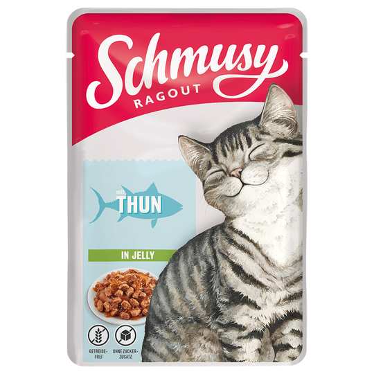 Schmusy Ragout in Jelly 22 x 100 g - Tonfisk