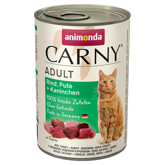 Ekonomipack: Animonda Carny Adult 24 x 400 g - Nötkött, kalkon & kanin