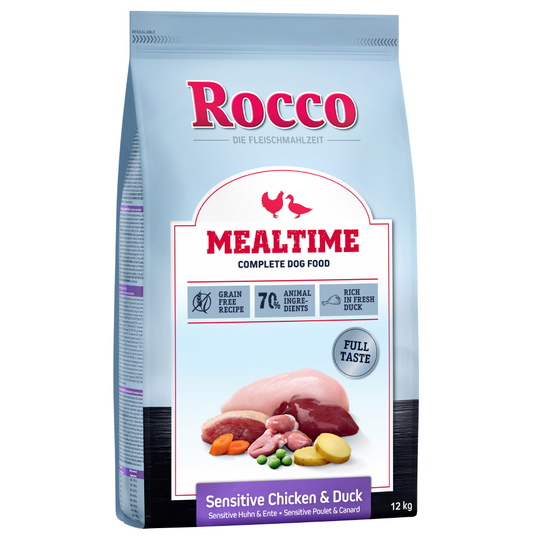 Ekonomipack: 2 x 12 kg Rocco Mealtime - Sensitive Chicken & Duck