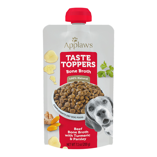 Applaws våtfoder för hund till sparpris! - Taste Toppers Pouch: Nötbensbuljong med gurkmeja & persilja (6 x 200 ml portionspåse)