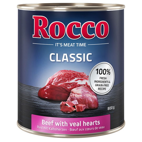Sparpris! Rocco Classic 24 x 800 g - Nötkött & kalvhjärta