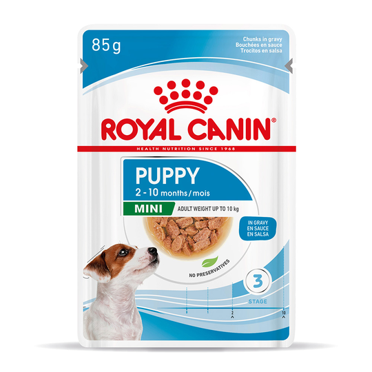 10 / 12 påsar på köpet! 40 x 140 g / 48 x 85 g Royal Canin Size i sås - Mini Puppy (48 x 85 g)