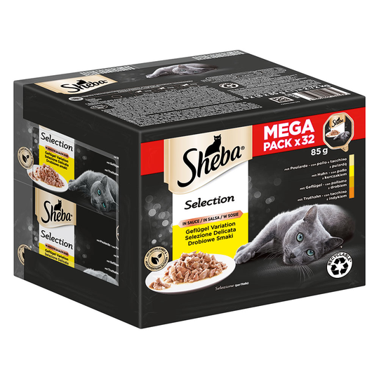 Multipack Sheba Varieties portionsform 32 x 85 g - Selection in Sauce