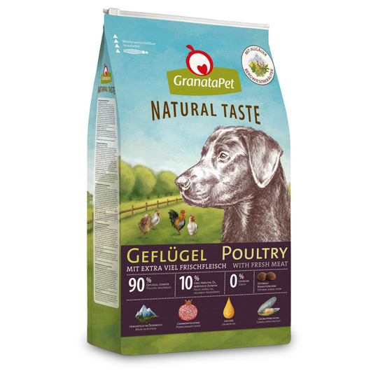 GranataPet Natural Taste Höns torrfoder - Ekonomipack: 2 x 12 kg