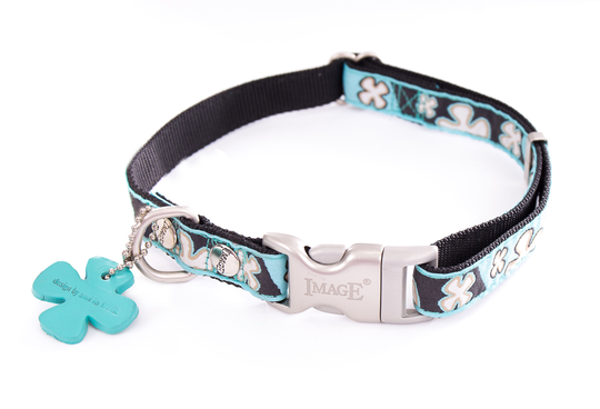 Martin Sellier Justerbart Nylonhalsband Hund- Bowxy blue (40 - 55 cm)