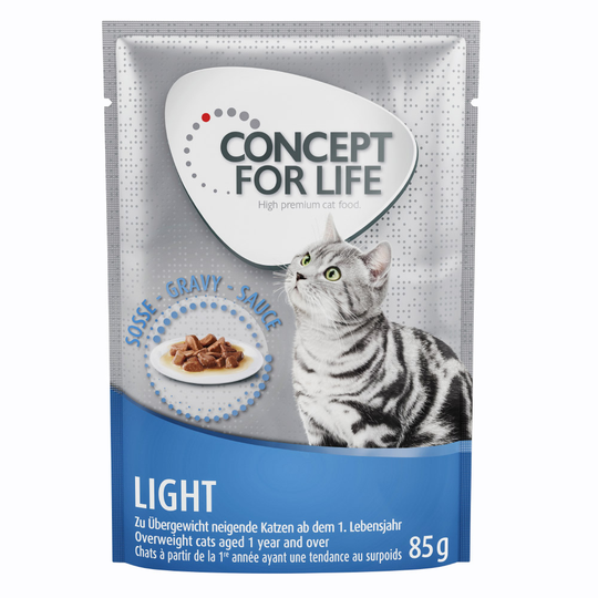 Ekonomipack: Concept for Life 48 x 85 g - Light Cats i sås
