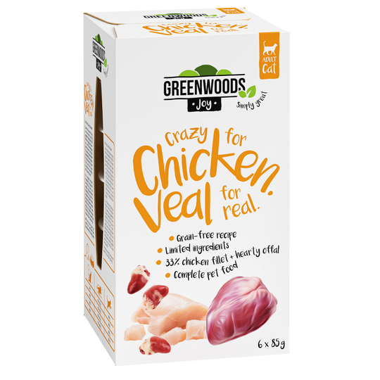 24 x 85 g Greenwoods Joy till sparpris! - Kycklingfilé med kalv