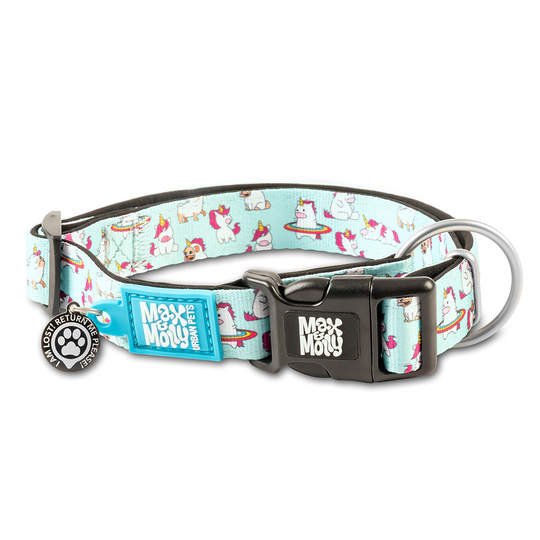 Max & Molly Smart ID Unicorn halsband - Stl. S: 28-45 cm halsomfång, B 15 mm
