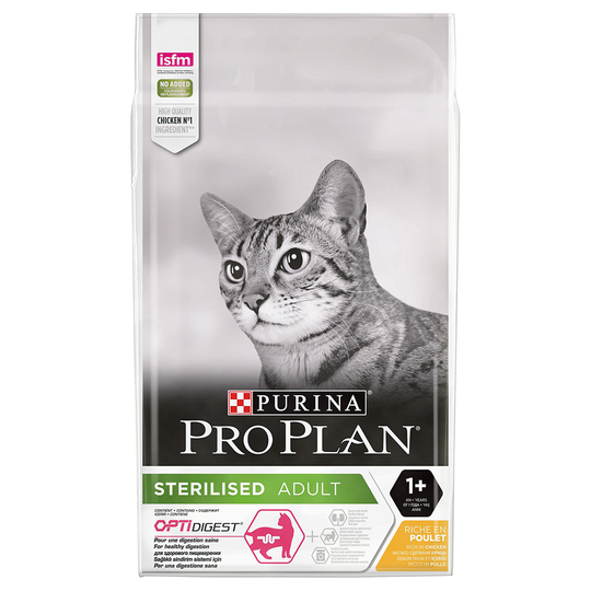 9 + 1 kg på köpet! 10 kg Pro Plan torrfoder för katt - Sterilised Adult Chicken