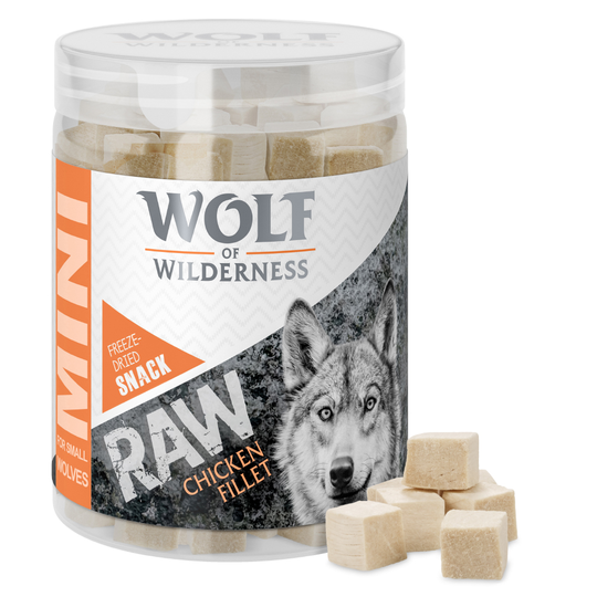 Extra lågt Cyberweek-pris! Wolf of Wilderness - RAW Snacks - Mini Kycklingfilé (60 g)