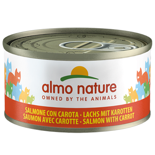 Ekonomipack: Almo Nature 48 x 70 g - Lax & morötter i gelé