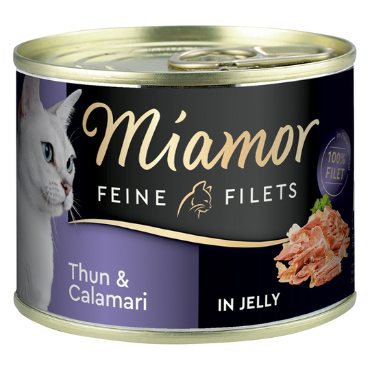 Ekonomipack: Miamor Fine Filets 12 x 185 g - Tonfisk & calamari i gelé