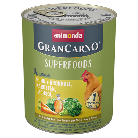 Ekonomipack: 24 x 400/800 g Animonda GranCarno Junior Superfoods - 24 x 800 g