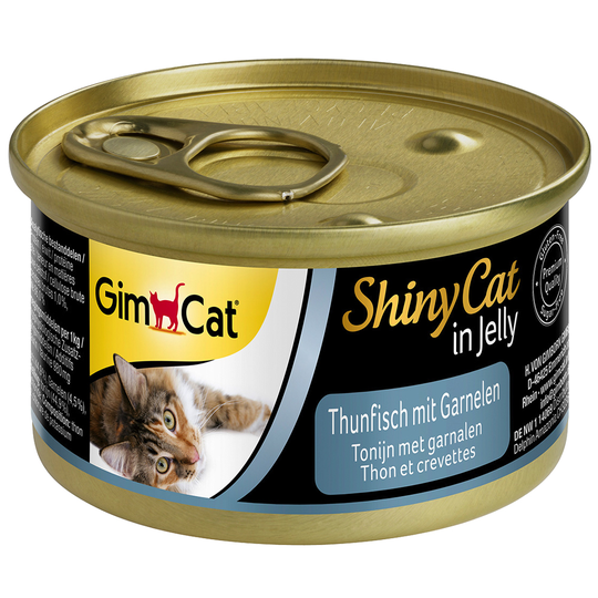 Ekonomipack: GimCat ShinyCat Jelly 24 x 70 g - Tonfisk & räkor