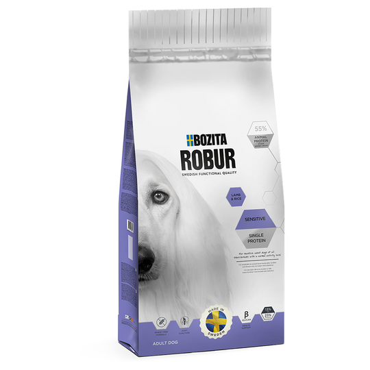 Bozita Robur Sensitive Single Protein Lamm & ris - 15 kg