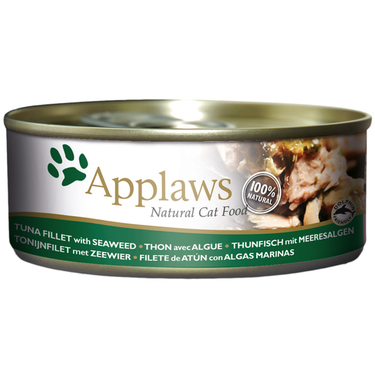Ekonomipack: Applaws kattmat i buljong 24 x 156 g - Tonfiskfilé & tång