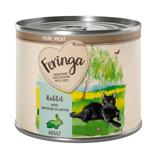 Ekonomipack: Feringa Pure Meat Menue 18 x 200 g - Kanin med palsternacka & kattmynta
