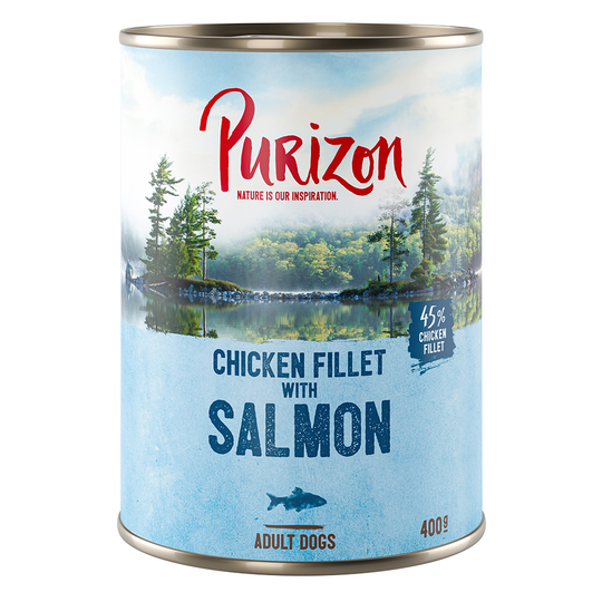 Ekonomipack: Purizon Adult 24 x 400 g - Salmon with Spinach & Coconut