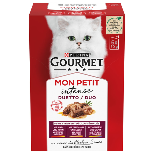 Gourmet Mon Petit 12 x 50 g - Duetti: Nötkött/Kyckling