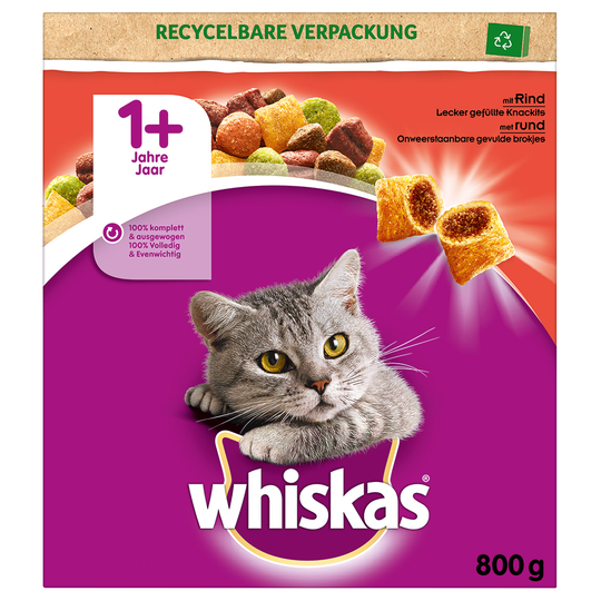 Whiskas 1+ Nötkött - 800 g