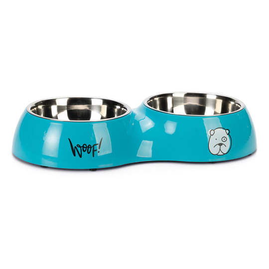 Karlie Tyler Diner Set dubbelskål, blå - 2 x 900 ml