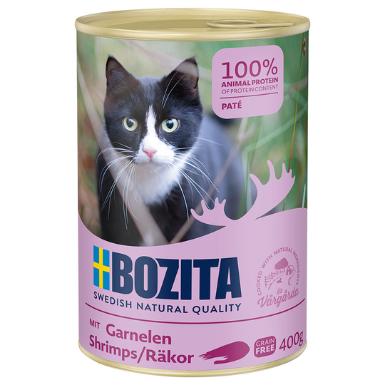 Ekonomipack: Bozita våtfoder på burk 24 x 400 g - Räkor paté