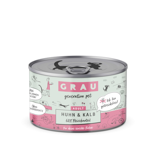 GRAU Adult Grain Free 6 x 200 g - Kyckling & kalv
