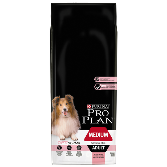 Pro Plan Medium Adult Sensitive Skin Salmon OPTIDERMA Ekonomipack: 2 x 14 kg
