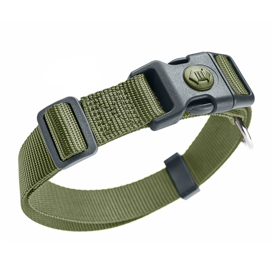HUNTER London halsband, olivgrönt - Vario Plus stl. L: 34-56 cm halsomfång, B 20 mm